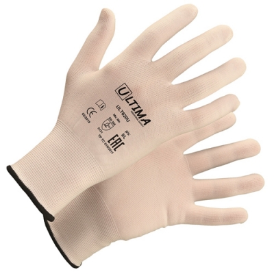 Перчатки Ultima 620U 8Мнейлоновые без покрытия, белые