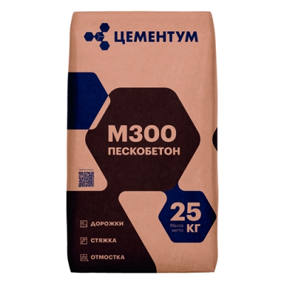 Пескобетон ЦЕМЕНТУМ М300 25кг(1поддон-56шт)