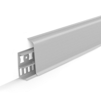 Плинтус напольный с кабель-каналами 70мм 2,2м "Деконика" 002 Светло-серый