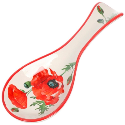 Подставка для ложки, доломит, фигурная, 24.7х9 см, Daniks, Алый мак (455661)