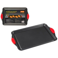 Противень для запекания с силиконовыми ручками COTTURA прямоугольный, : 40*26*1,5 см арт.107038