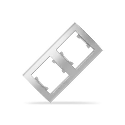 Рамка двухместная горизонтальная "UNIVersal" серия "Бриллиант" серебро (еврослот) (HU2322) Рамка двухместная горизонтальная "UNIVersal" серия "Бриллиант" серебро (еврослот) (HU2322)