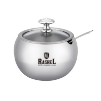 Сахарница из нержавеющей стали с крышкой и ложкой, 400 мл (R-1800) "МАРУСЯ"