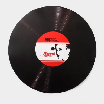 Салфетка сервировочная на стол Доляна «Виниловая пластинка», d=38 см, цвет черный, дизайн МИКС 10302