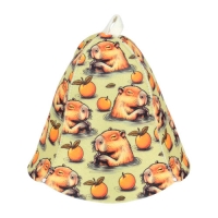 Шапка для бани и сауны с орнаментом "Капибара" "Банные штучки", войлок /20