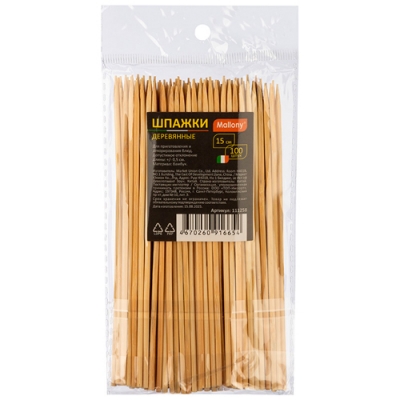 Шпажки деревянные, 15 см, 100 шт арт.111258