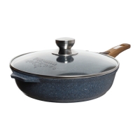 Сковорода 22см со съемной ручкой и стекл. крышкой АП "Premium" (blue) арт. с022903