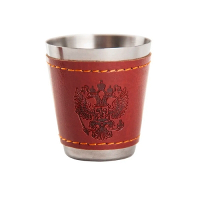 Стакан-стопка нерж в кожзаме герб (красн) 50*55 см 2К-012/3кмп арт.2К-012/3кмп Стакан-стопка нерж в кожзаме герб (красн) 50*55 см 2К-012/3кмп арт.2К-012/3кмп