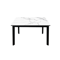 Стол ТалМер Крит цв. белый мрамор, опоры цв. черный Стол ТалМер Крит цв. белый мрамор, опоры цв. черный