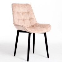 Стул ТалМер Бостон цв. светло-бежевый D002 (каркас черный), ВхШхГ: 850х510х440мм