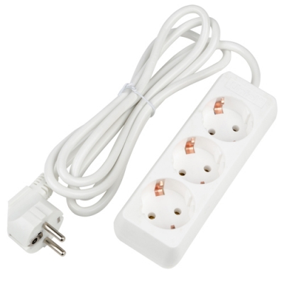 Удлинитель серии Ultra, шнур 2м., 3 гнезда, 16A, с/з. Белый. TM UnielS-GCU3-2 WHITE UL-00010000