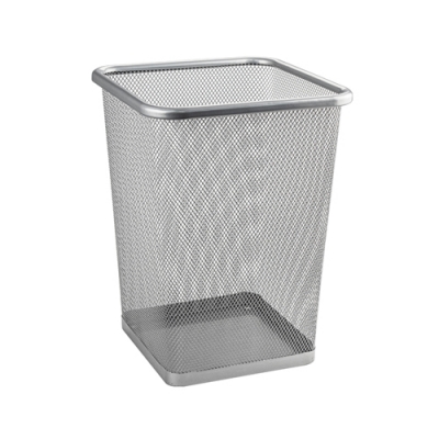 Ведро квадратное 10 л, сетчатое, офисное, металлическое, без крышки. Нержавеющая сталь САНАКС 414