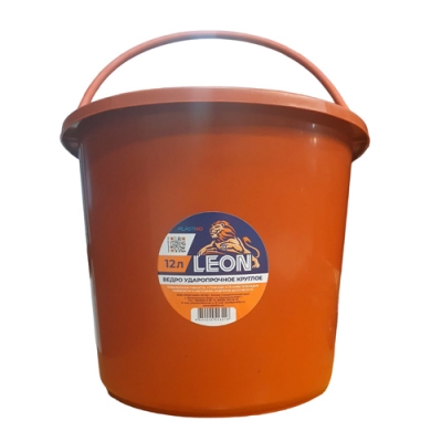 Ведро ударопрочное Leon 12л красное, круглое