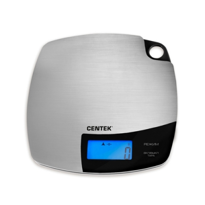 Весы кухонные Centek CT-2463 сталь, сенсор, LCD- 59х27 с подсветкой, t в комнате, max 5кг, шаг 1г