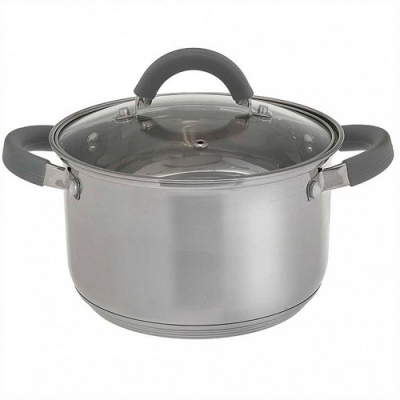 WEBBER BE-357/2 Кастрюля из нерж стали со стеклянной крышкой (d=18; 3,0 л) (6)