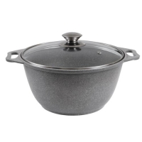 АП Кастрюля 4л со ст.крышкой (светлый мрамор) арт.кмс42а Kukmara