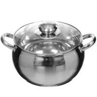 Кастрюля нерж КЛАССИКА 2л ст/крыш мет/руч матов 16см SD-16 Daniks