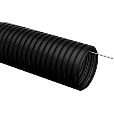 Труба гофрированная ПНД 16 с зондом (50м) черный ИЭК арт.CTG20-16-K02-050-1