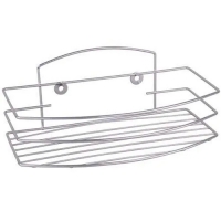 Полка для ванной прямоугольная с радиусом 1 ярусная, хром зеркальн., арт. ППР-1