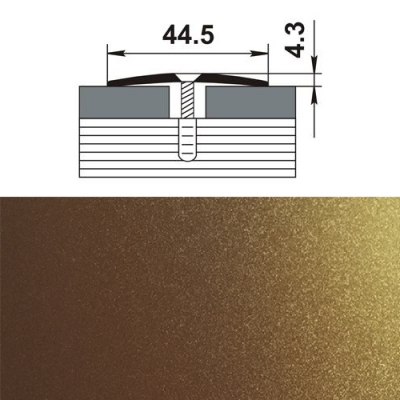 Профиль стыкоперекрывающий ПС 04. 1800.04 бронза