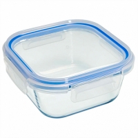 РК-0105/2 Квадратная форма с герм. крышкой из жаропроч. стекла 0,8 л "ЗАБАВА" 15,2*15,2*6,2 см (24)