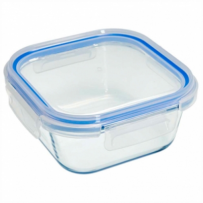 РК-0105/2 Квадратная форма с герм. крышкой из жаропроч. стекла 0,8 л "ЗАБАВА" 15,2*15,2*6,2 см (24)