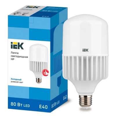 Лампа светодиодная HP 80Вт 230В 6500К E40 IEK арт.LLE-HP-80-230-65-E40