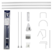 Карниз в ванную угловой - универсальный белый с гибкой перекладиной 100011 GFmark Карниз в ванную угловой - универсальный белый с гибкой перекладиной 100011 GFmark