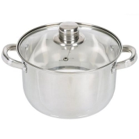 Кастрюля нерж DNN3 3,9л стекл.крышка, мет.ручки Daniks SD-A17-20 (355348)