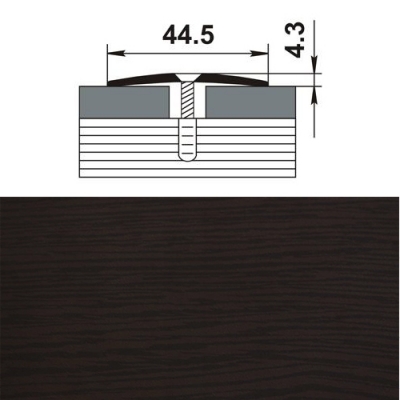Профиль стыкоперекрывающий ПС 04. 1800.095 дуб венге