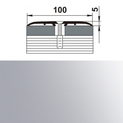 Профиль стыкоперекрывающий ПС 05.1350.01л серебро люкс