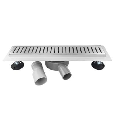 Трап 400х70 мм нержавеющей стали, линейный, горизонтальный, УЛУЧШЕННЫЙ 37 САНАКС