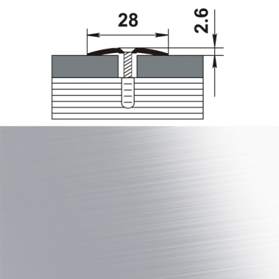 Профиль стыкоперекрывающий ПС 03.1800. 01л серебро люкс