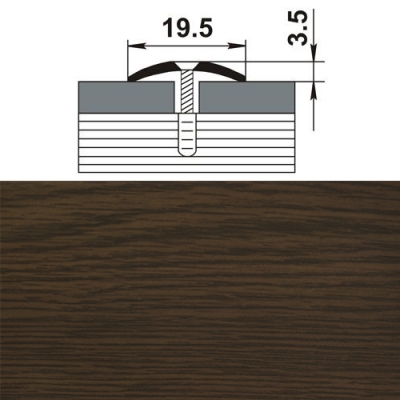 Профиль стыкоперекрывающий ПС 02.1350. 091 дуб темный