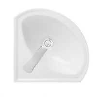 Раковина Веер угловая белая ВКС с хром обрамлением Раковина Веер угловая белая ВКС с хром обрамлением