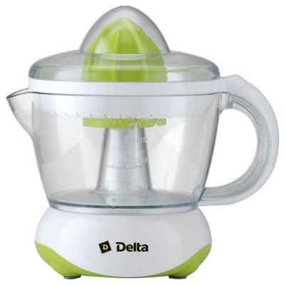Соковыжималка DELTA DL-0234 белый с зеленым, 40Вт., емкость для сока 700мл