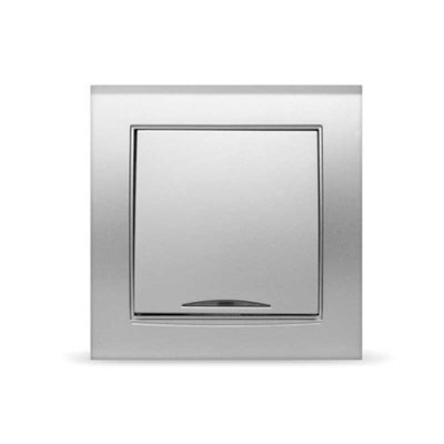 Выключатель одноклавишный с подсветкой "UNIVersal" серия "Бриллиант", с/у, 10А, 220В,серебро 7949643 Выключатель одноклавишный с подсветкой "UNIVersal" серия "Бриллиант", с/у, 10А, 220В,серебро 7949643