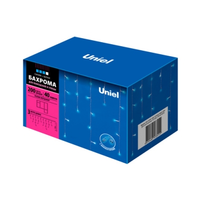 Бахрома светодиодная с эффектом мерцания ULD-B3007-200/TTK BLUE-WHITE IP44 (UL-00007210)