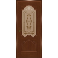 Дверное полотно ДО Виктория 700 Орех 609 стекло платина