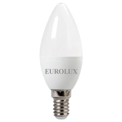 Лампа светодиодная LL-E-C37-5W-230-4K-E14 (свеча, 5Вт, нейтр., Е14) Eurolux 76/2/3