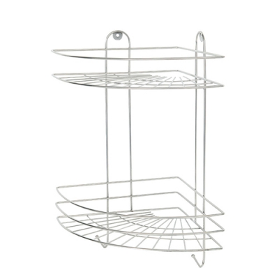 SWR-18-02 Полка угловая двухярусная с крючками 23х23х41.5см.