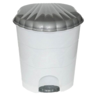 Ведро с педалью 11л (бело-серый) 051101 Виолет