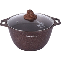 Кастрюля 3л со стекл. крышкой, АП линия Granit ultra (red) Kukmara кга32а