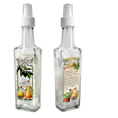 Бутылка с кнопочным распылителем для оливкового масла на пряных травах, 250 мл, стекло 626573