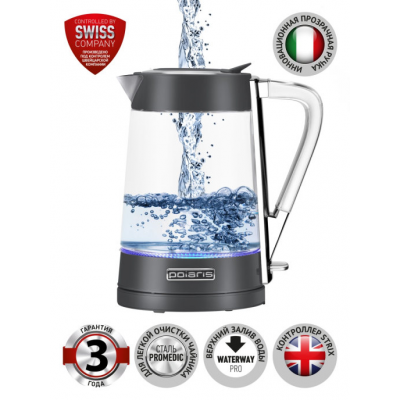 Эл. чайник PWK 1715CGL Water Way Pro (POLARIS), Графит