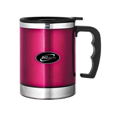 Кружка с крыш. цвет. пласт. прямая 0,40л NЕ-400 БИОСТАЛЬ