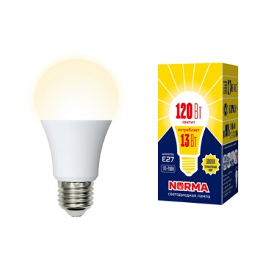 Лампа светодиодная LED-A60-13W/WW/E27/FR/NR белый свет (3000K) Серия Norma