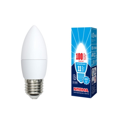 Лампа светодиодная LED-C37-11W/NW/E27/FR/NR белый свет (4000K) Серия Norma