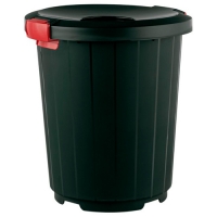 Бак 105л круглый с крышкой воронка (темно зелёный) "Элластик-Пласт"