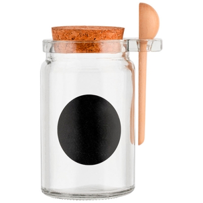 Банка для специй, SPEZIA, 7*10,5 см, с дер ложечкой/крышкой из пробки/наклейкой 109039